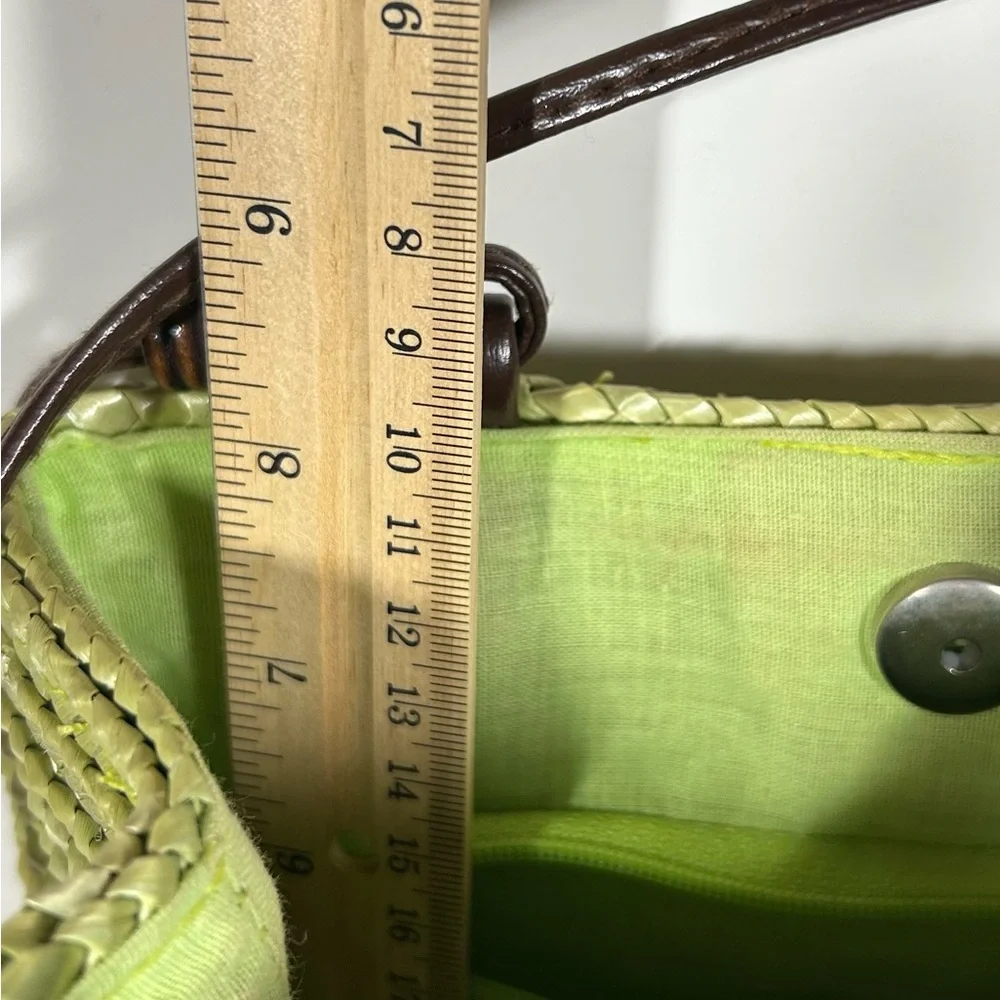 Authentic StJohnsBay Straw lime color purse - Picture 7 of 12